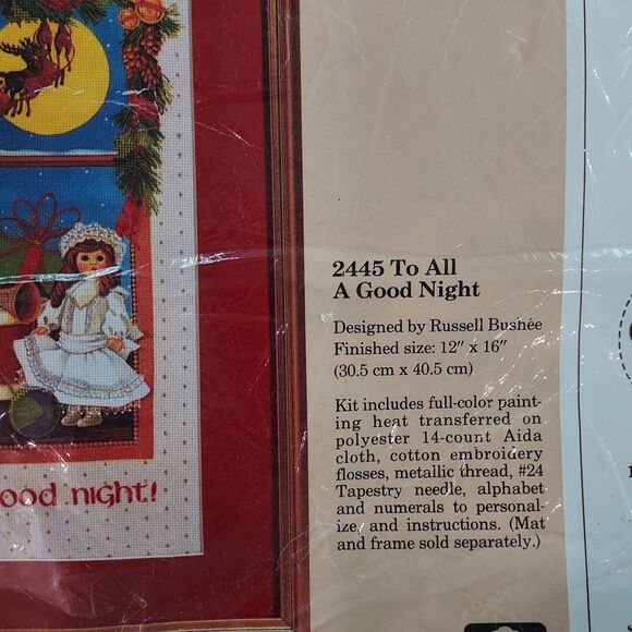 The Creative Circle "To All A Good Night" Vintage 1988 Cross Stitch Kit #2445 - Picture 4 of 6